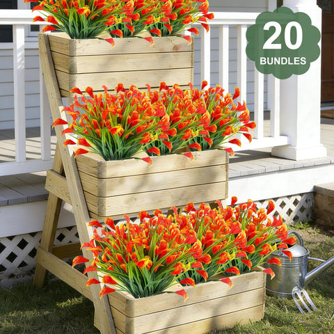 TURNMEON Calla Lily lifelike blooms brighten porches and window sills.