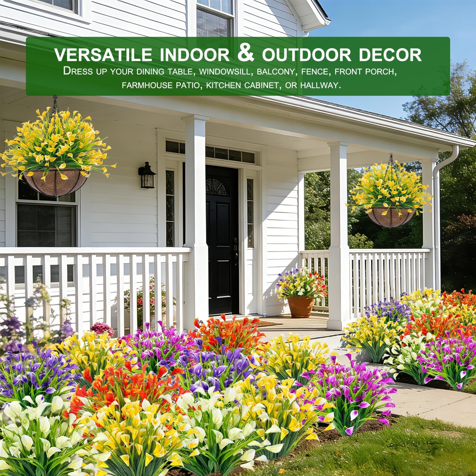 TURNMEON dense lifelike blooms elevate shelves, tables, and porches