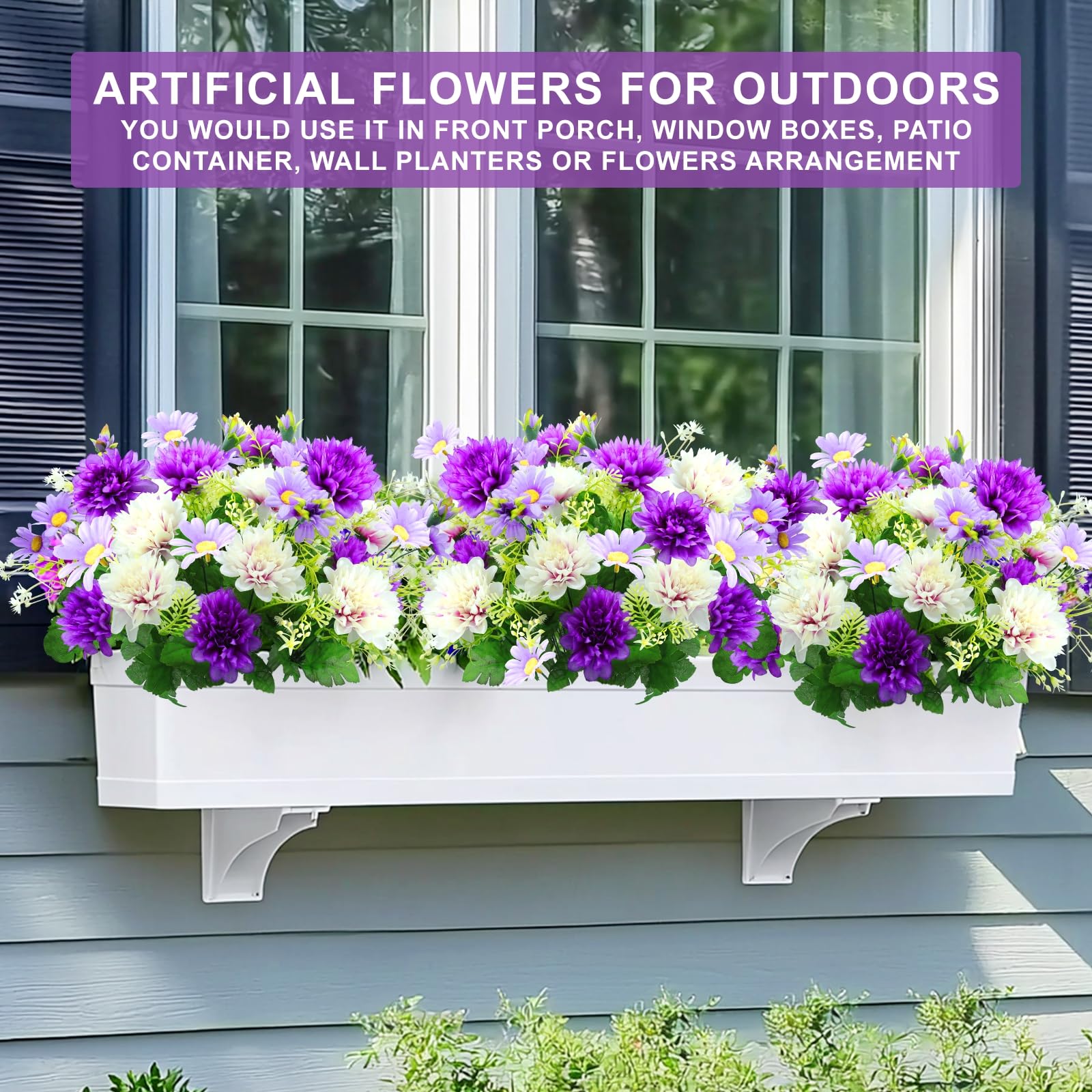 TURNMEON Durable fake flowers stay vibrant across seasons outdoors
