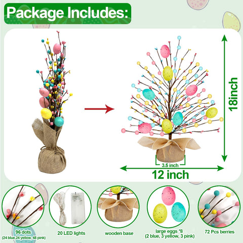 TURNMEON Colorful Easter eggs on the tree brightening celebrations
