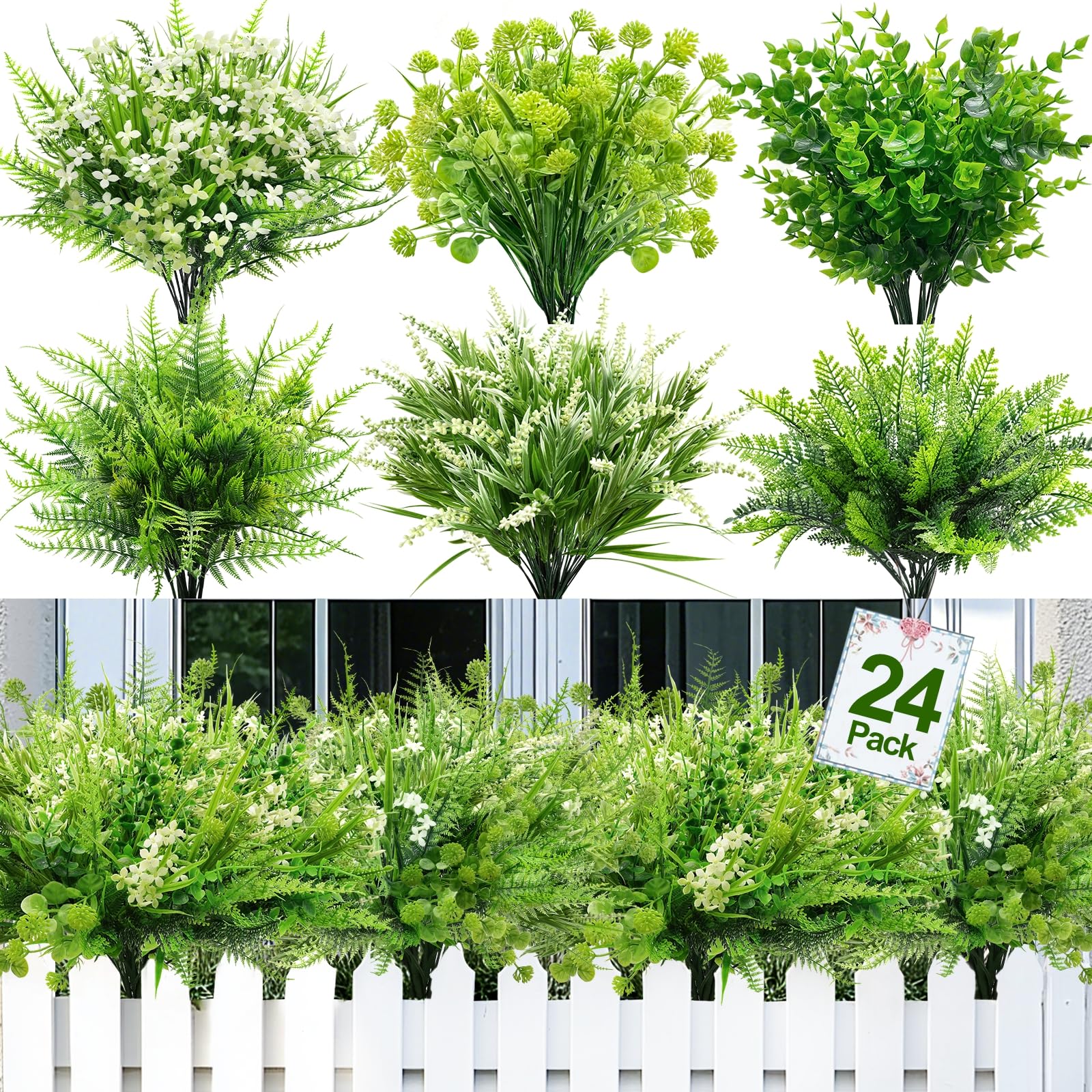 TURNMEON fern bundle with lush fronds ideal for outdoor porch decor.