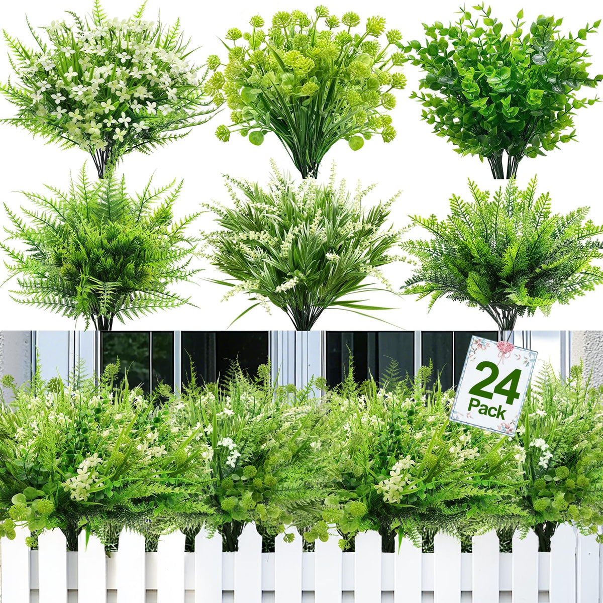 TURNMEON fern bundle with lush fronds ideal for outdoor porch decor.
