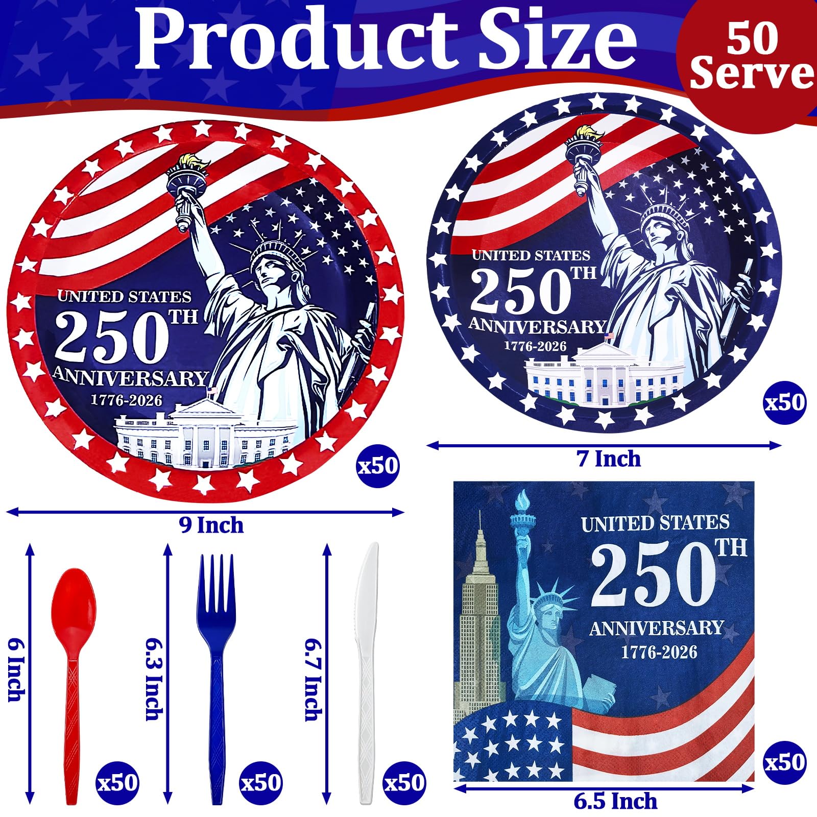 TURNMEON flag dessert plates add festive flair and quick cleanup after meals.