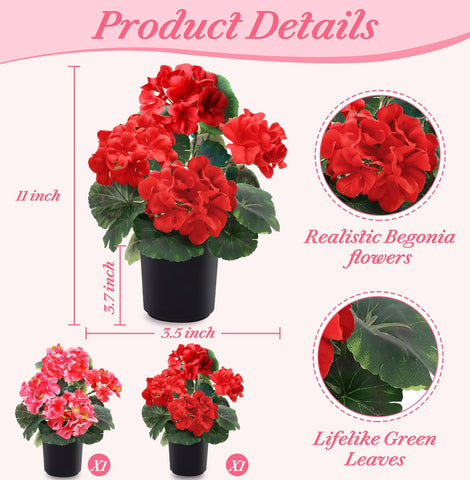 TURNMEON geranium heads measure four inches, highlighting realistic detail.