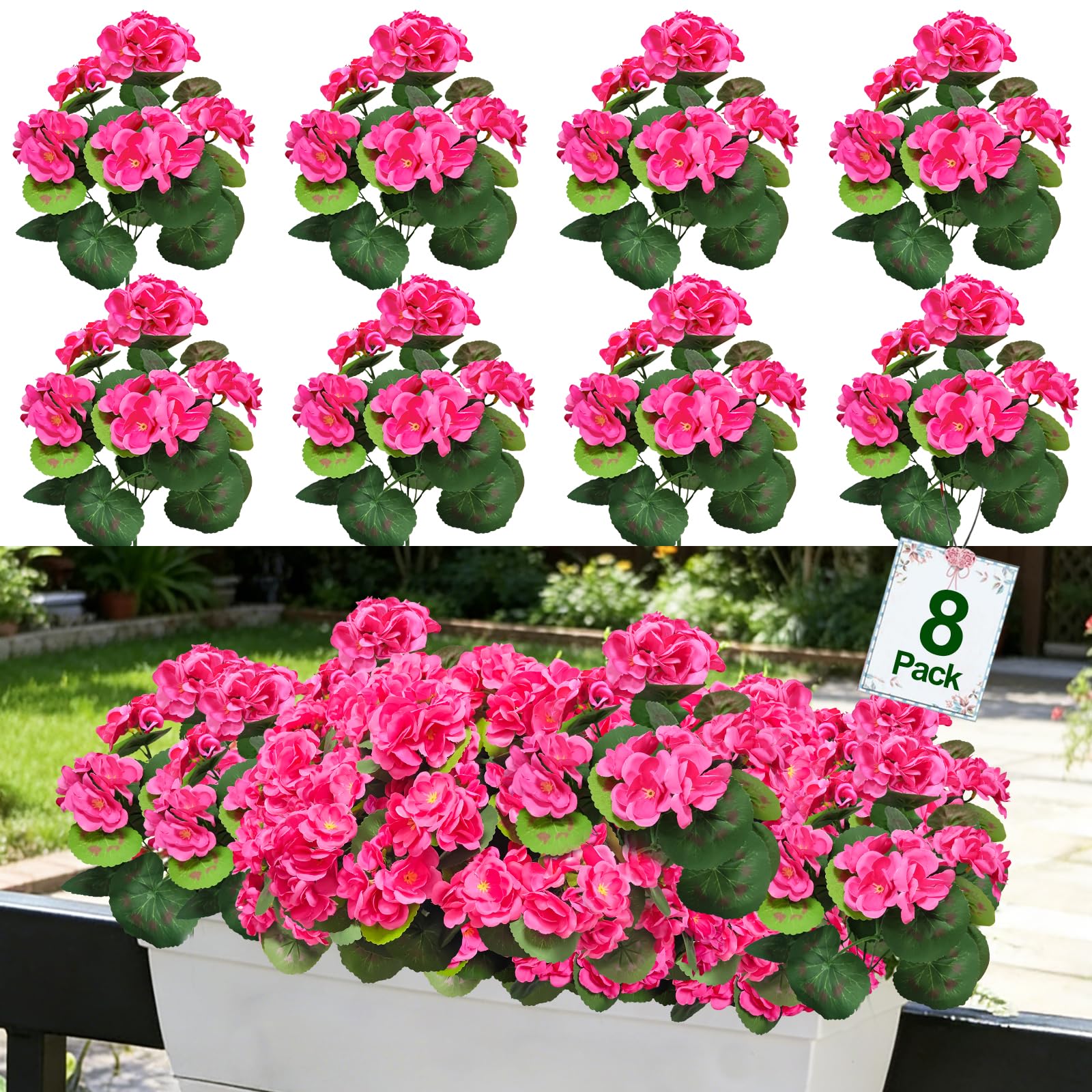 TURNMEON geraniums closeup bouquet showcasing realistic color for outdoor decor