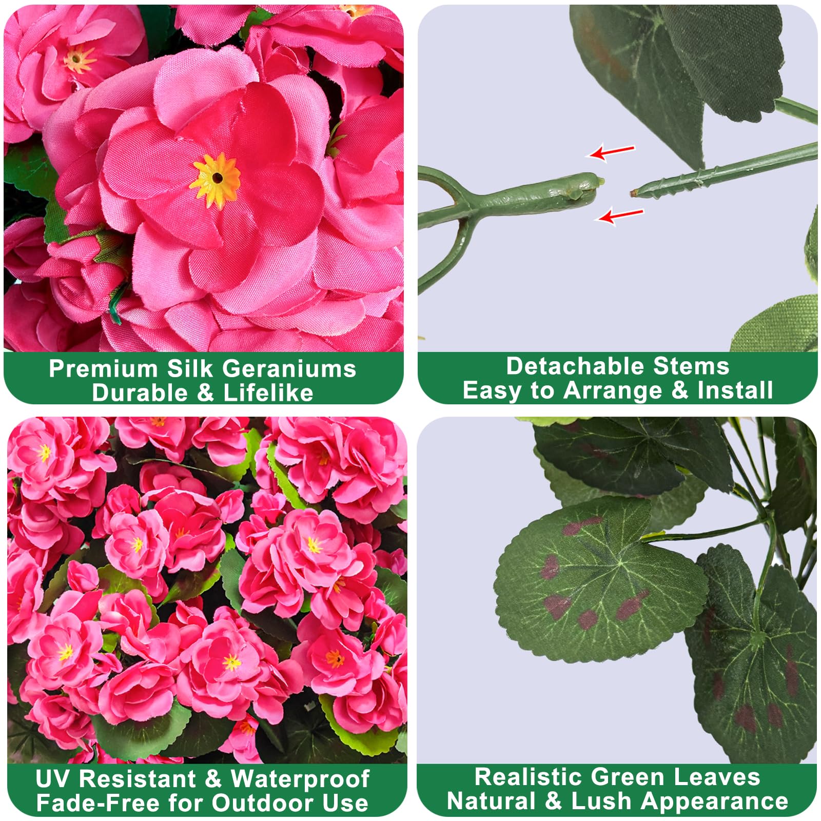 TURNMEON geraniums leaves and heads provide year-round indoor or outdoor decor