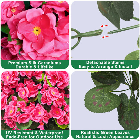 TURNMEON geraniums leaves and heads provide year-round indoor or outdoor decor