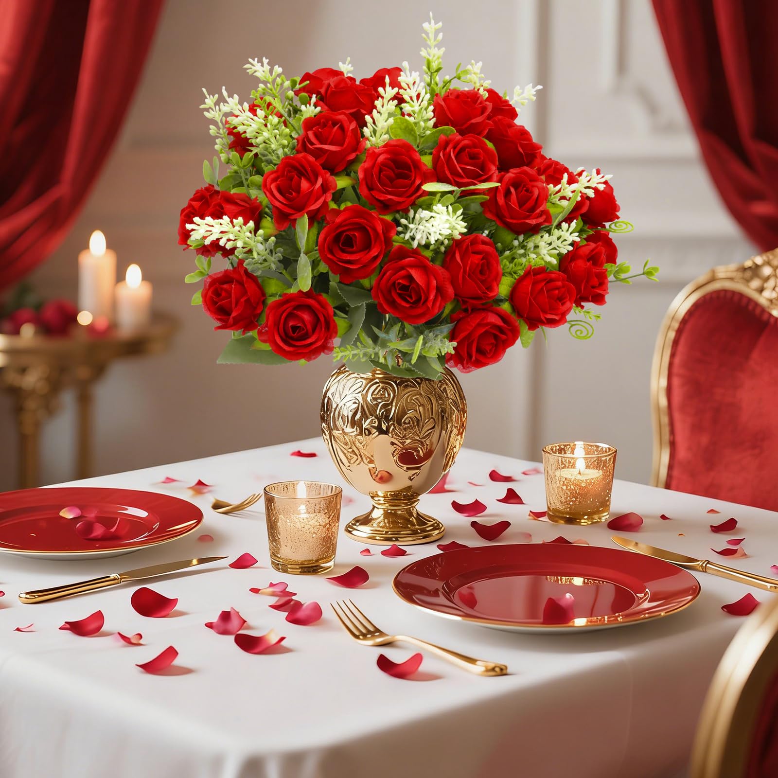 TURNMEON lace-layered roses add vintage charm to settings.
