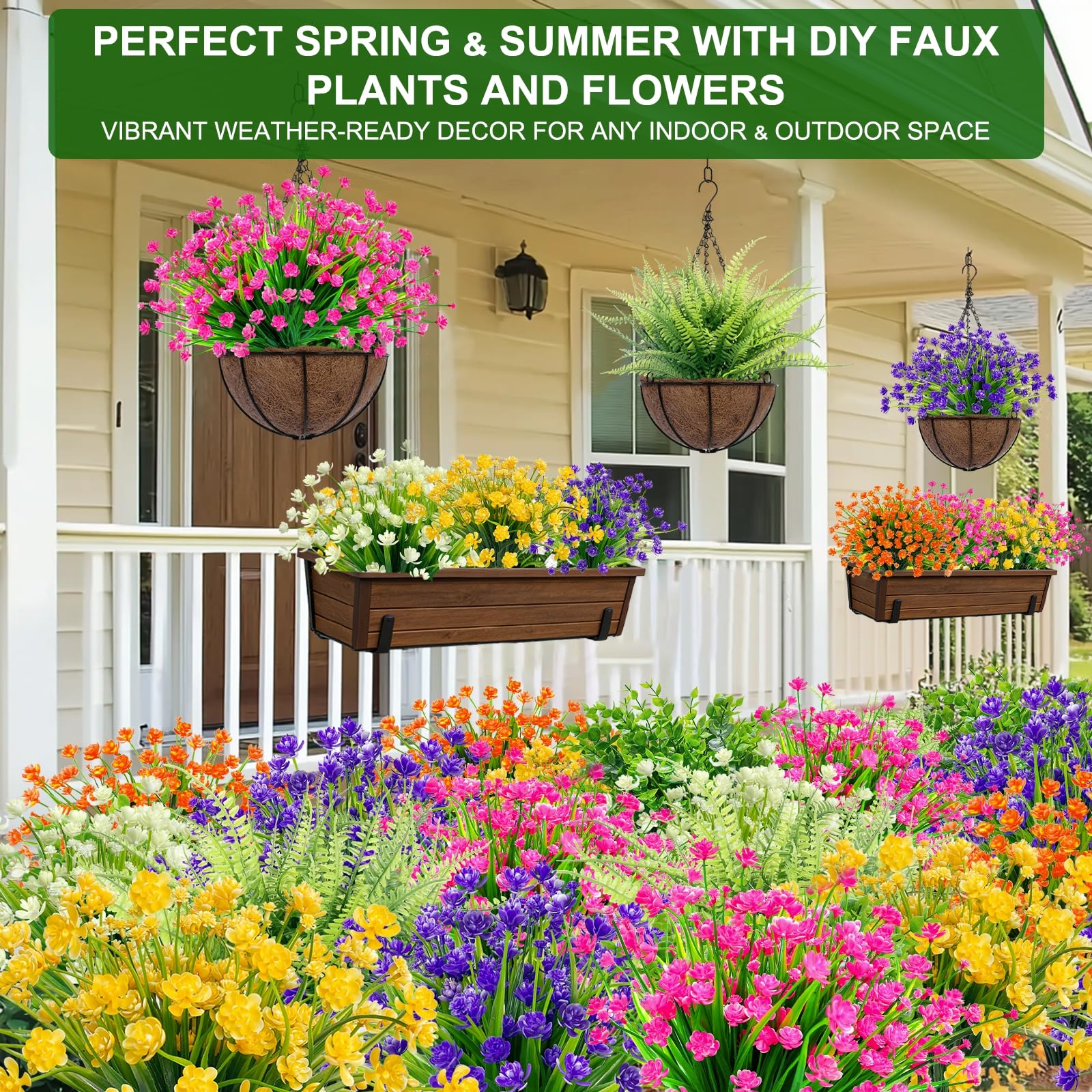 TURNMEON low-maintenance artificial flowers that never wilt or require watering.