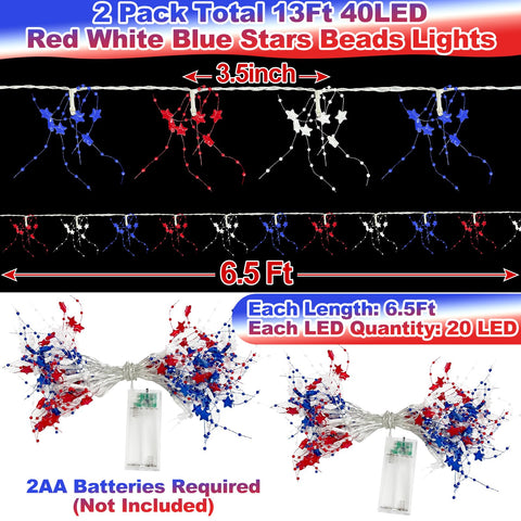 TURNMEON patriotic red white blue lights add subtle indoor ambiance