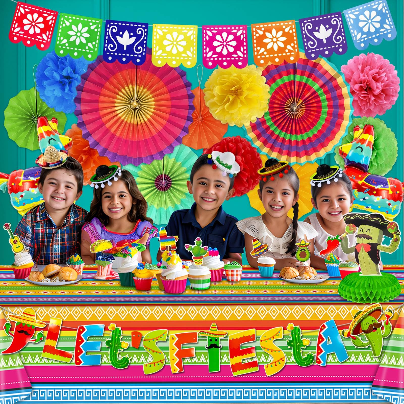 TURNMEON PVC table runner anchors the table decor with bold color.