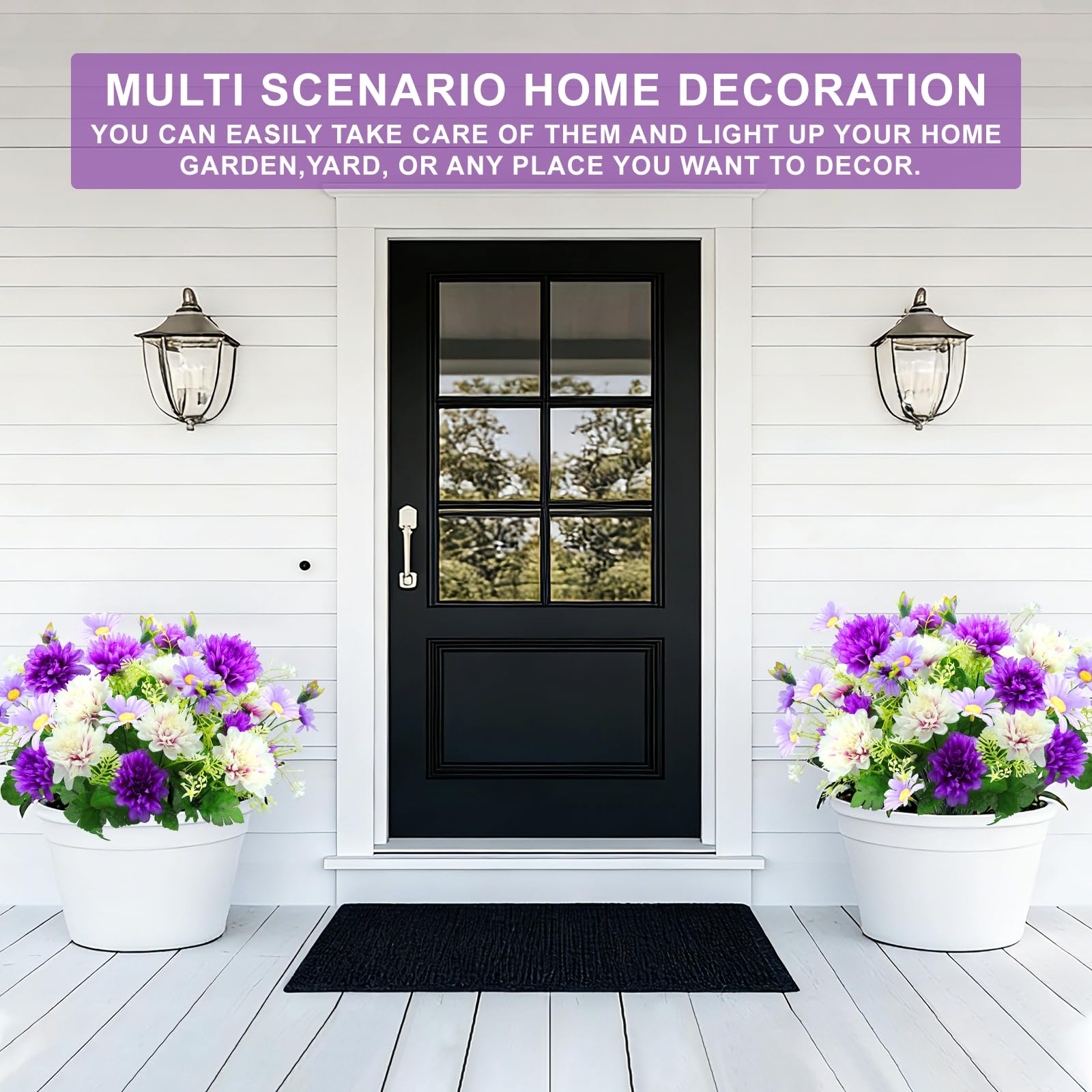 TURNMEON UV-resistant outdoor flowers with purple tones for durable display