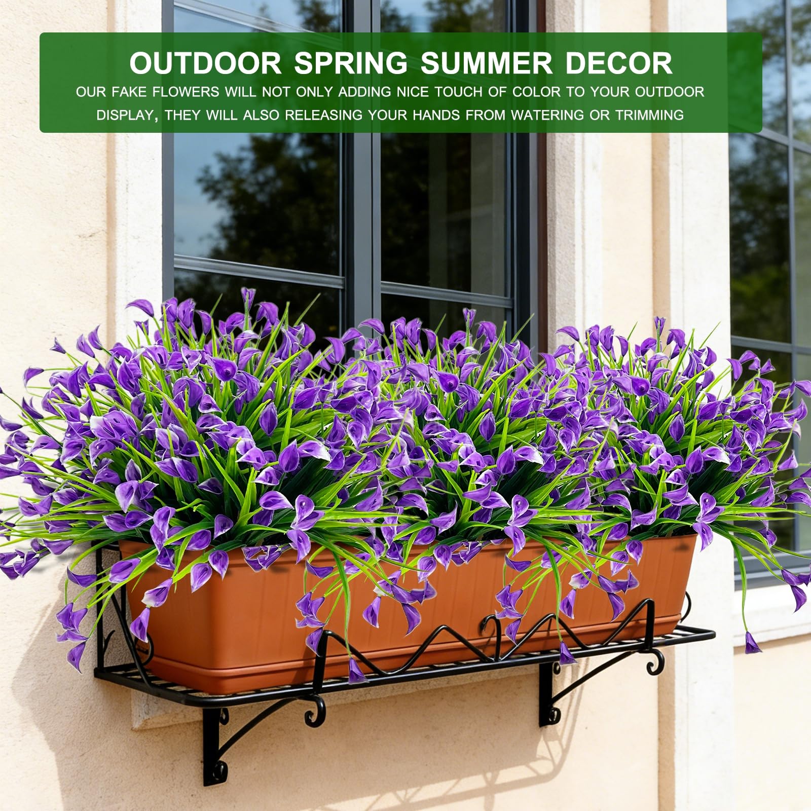TURNMEON UV-resistant plastic flowers withstand outdoor sun exposure.