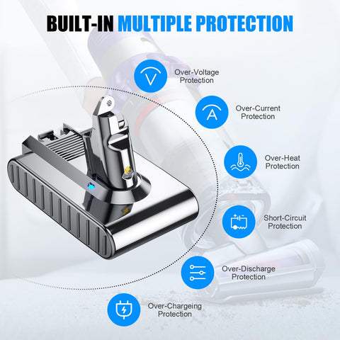 Turpow V6 battery may warm briefly; allow cooling before charging.