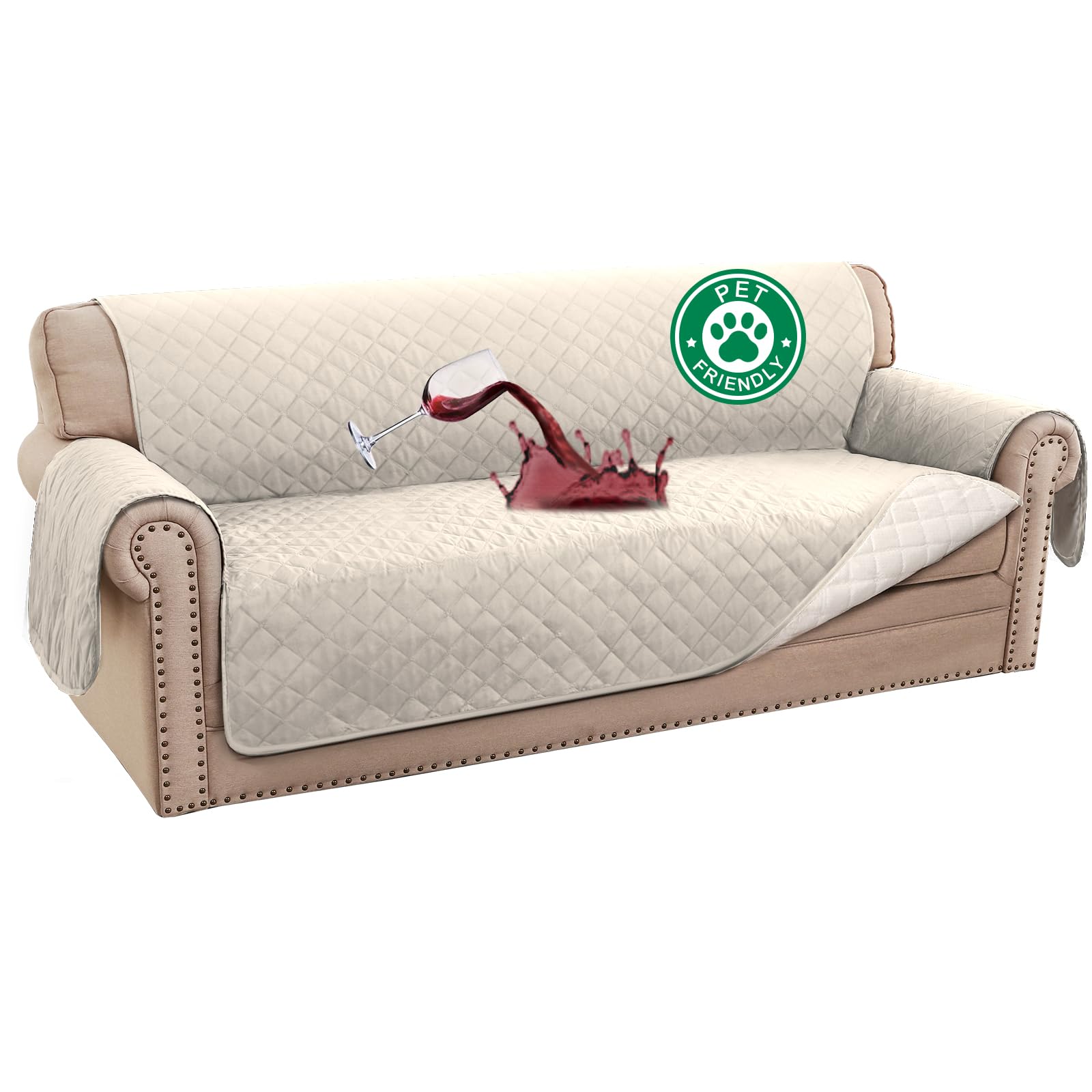 Turquoize 100% waterproof sofa cover protects furniture from spills and stains