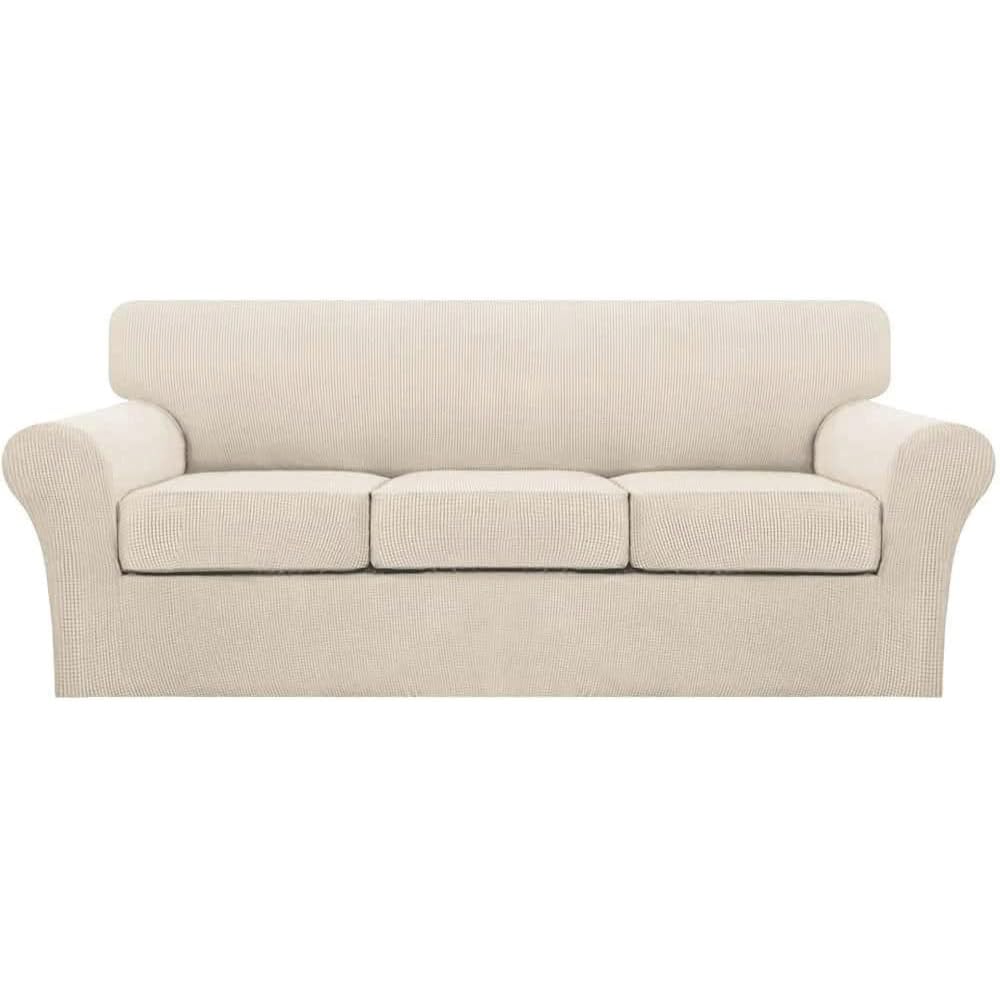 Turquoize base cover for 3-cushion sofa offers a clean, tailored look.
