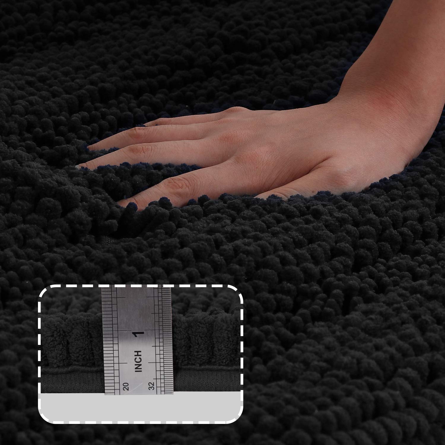 Turquoize anti-slip backing keeps the bath mat in place on wet floors.