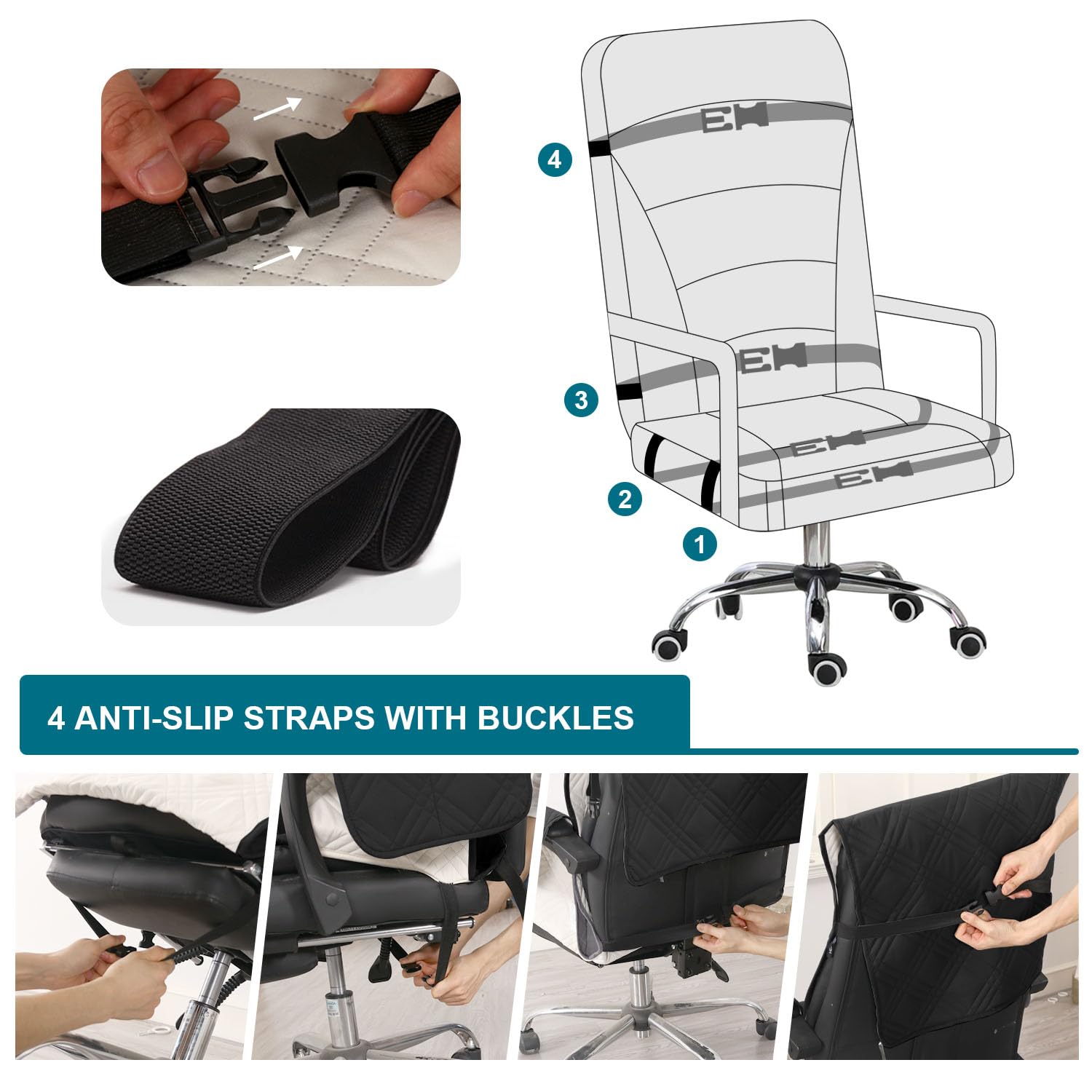 Turquoize pocket design provides convenient side storage for study or work.
