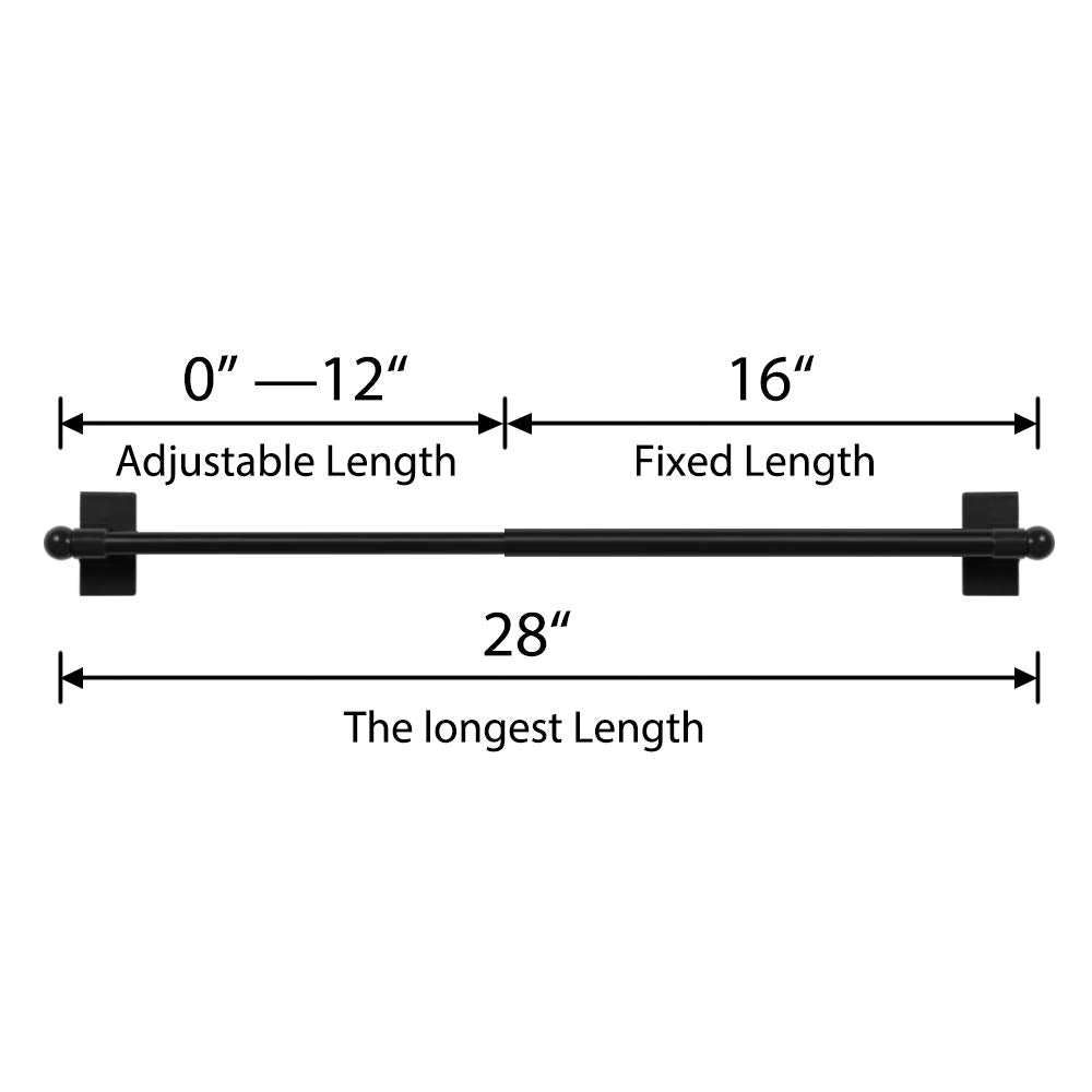 Turquoize magnetic rod extends on steel surfaces from 16 to 28 inches for flexible fit.