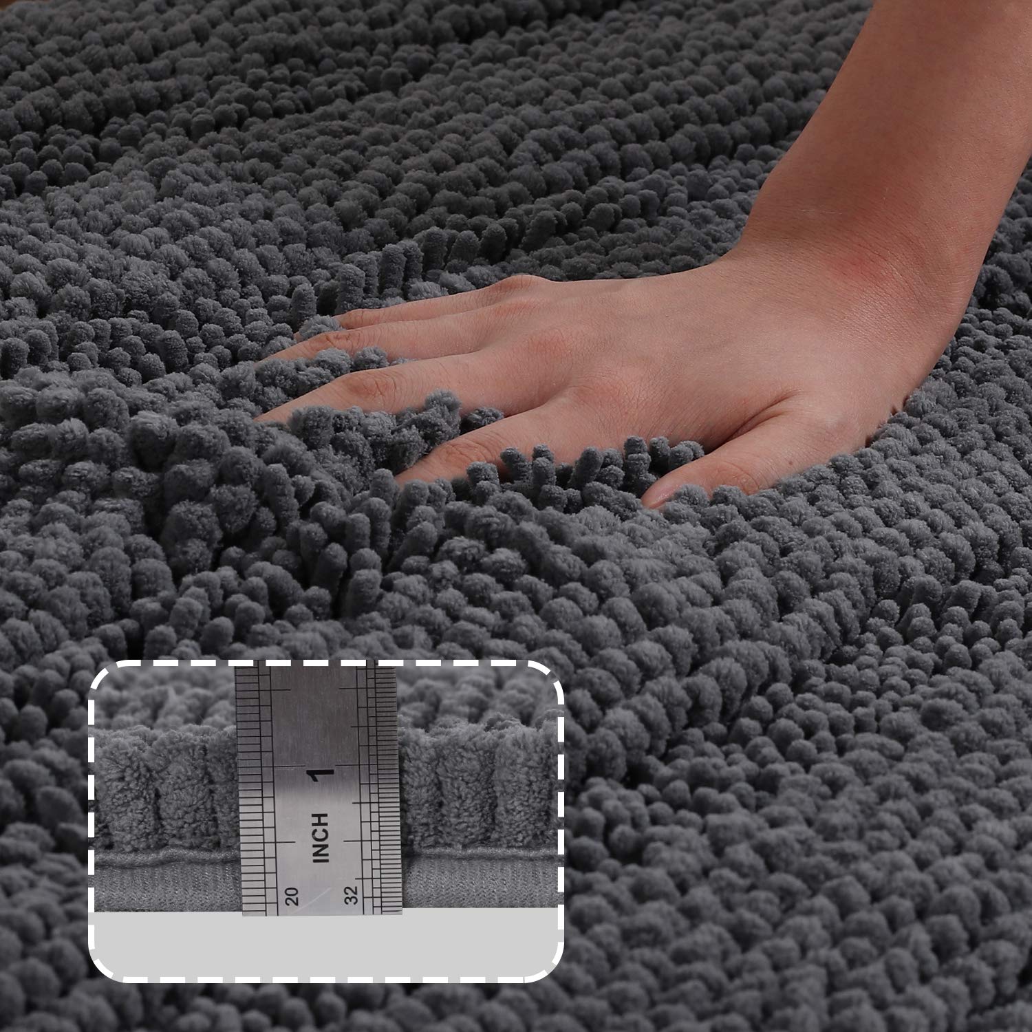 Turquoize bath rug with non-slip backing to stay in place on bathroom floors.