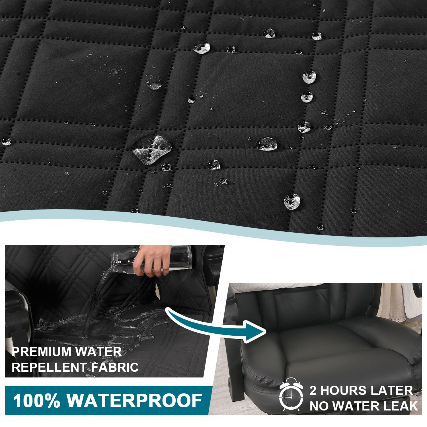Turquoize quilted microfiber close-up showing soft touch and durability.