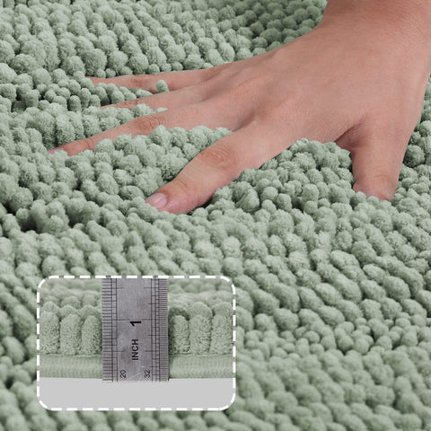 Turquoize shaggy chenille bath mat 59x20 sage for a plush bathroom accent.