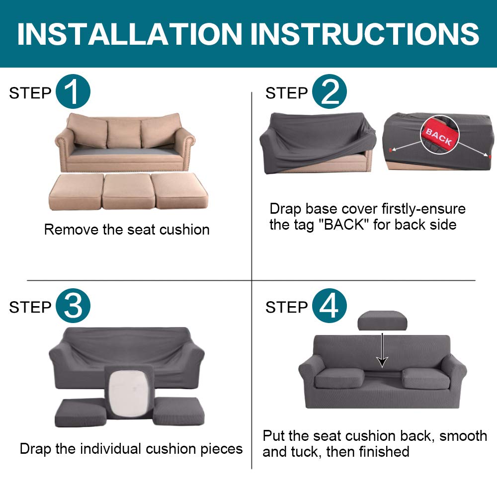 Turquoize slipcover on sofa demonstrates versatile room-ready styling