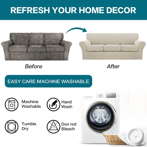Turquoize slipcover machine-washable keeps care simple and convenient.