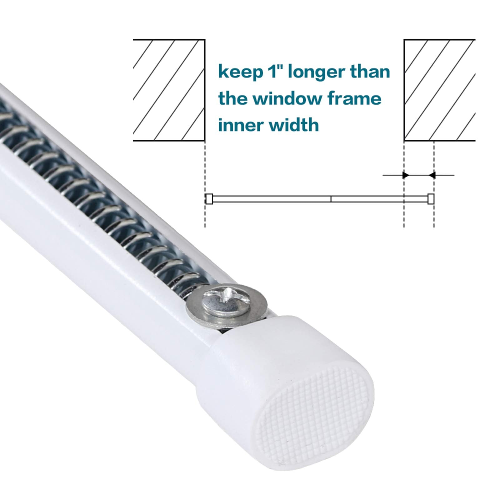 Turquoize tension rod extend 36-60 inches for flexible sizing