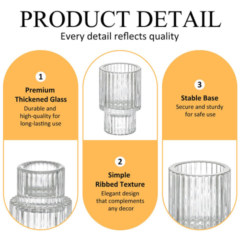 Turvono heavy-duty glass taper holder with weighted base for stability.