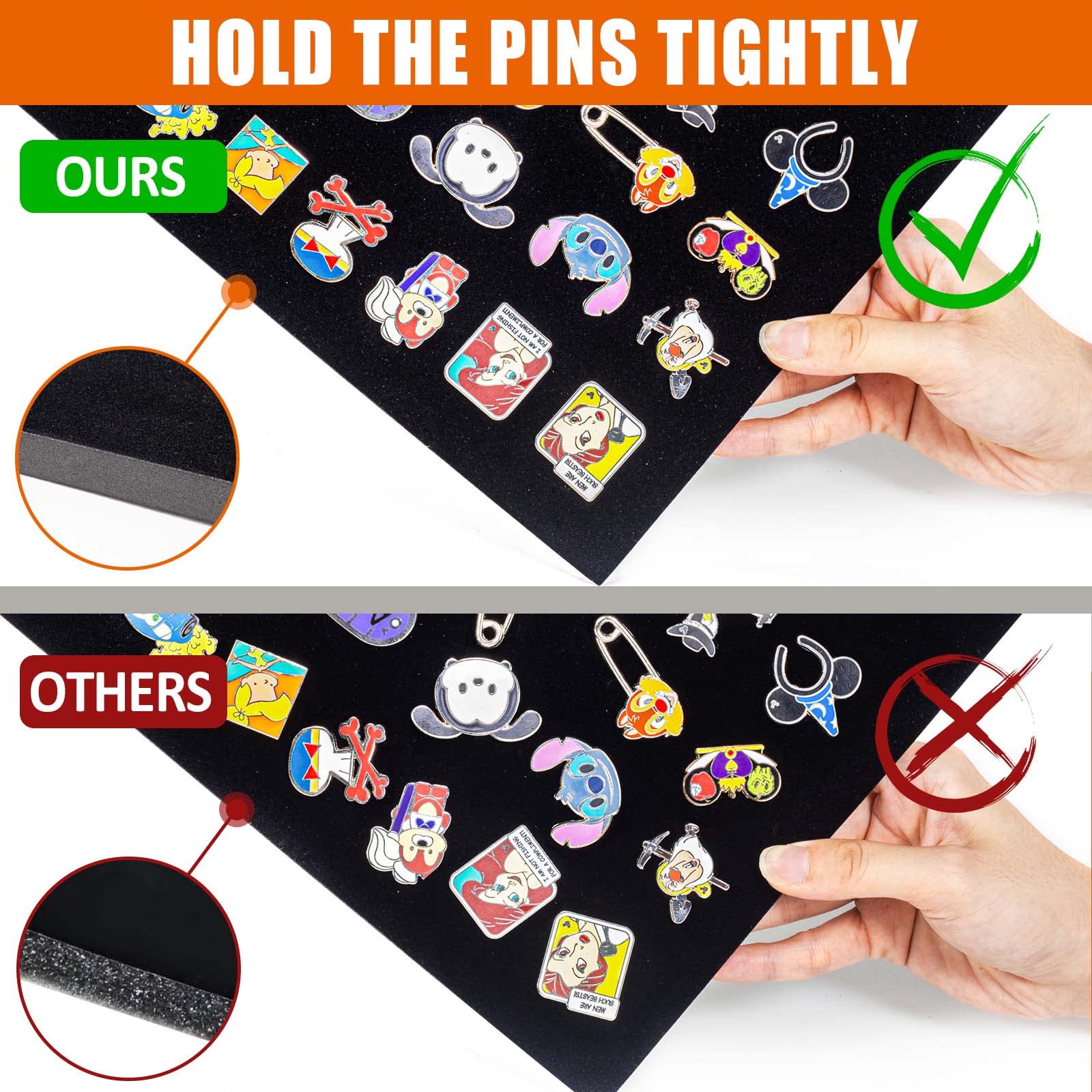 Tutata EVA storage layer secures pins during placement
