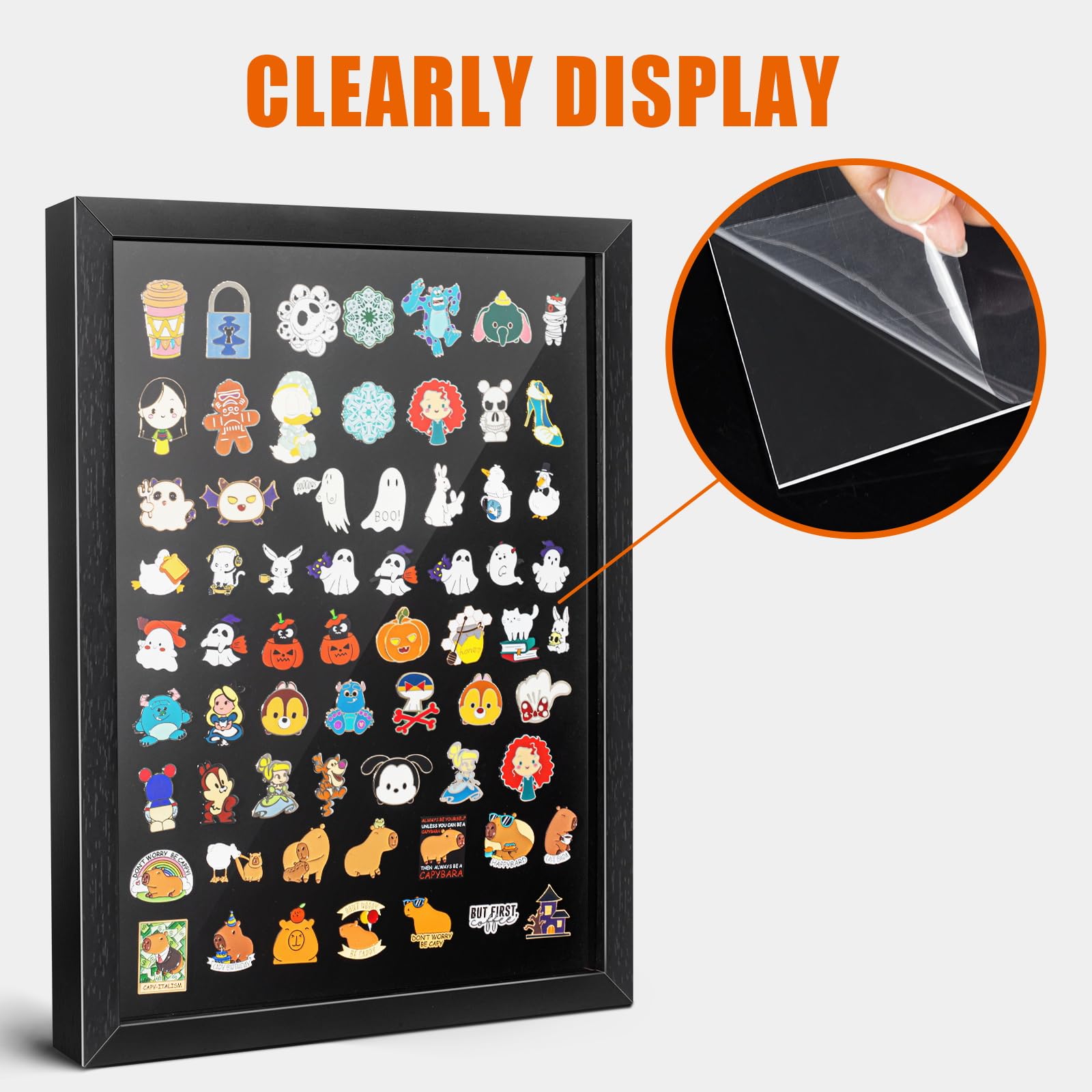 tutata interior depth 0.6 inch accommodates thicker enamel pins without crowding.