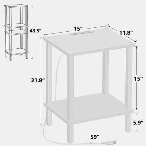 TUTOTAK 4.5 ft extension cord routing behind the end table