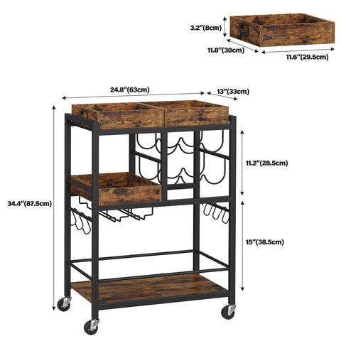 TUTOTAK bar cart includes simple assembly instructions and spare parts