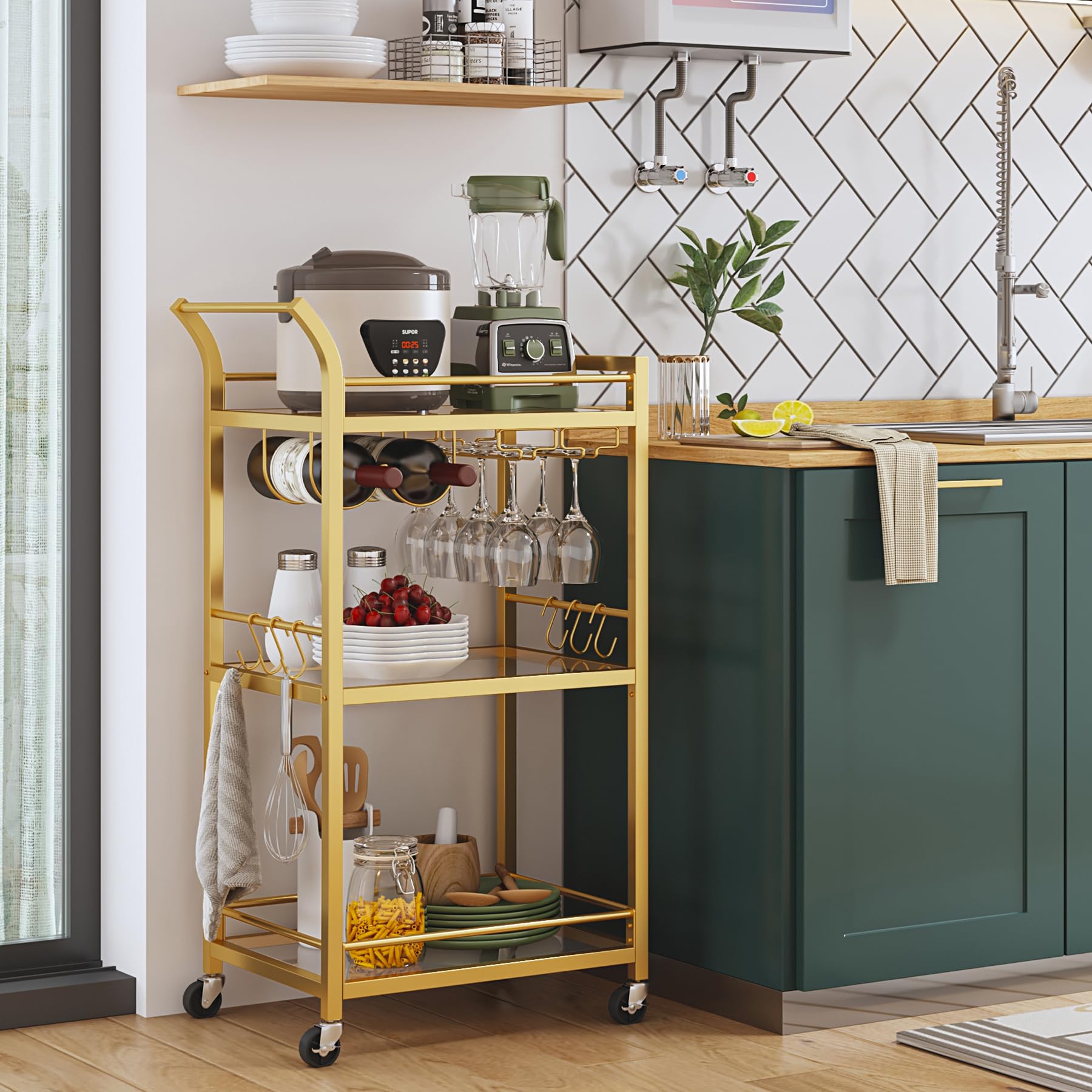 TUTOTAK bar cart easy assembly with clear instructions.