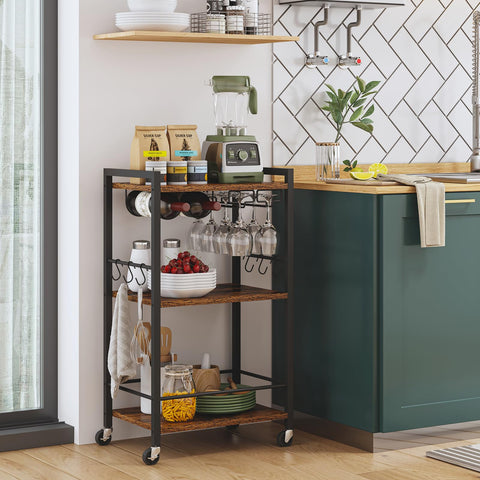 TUTOTAK Bar Cart glass holder ready for stemware storage