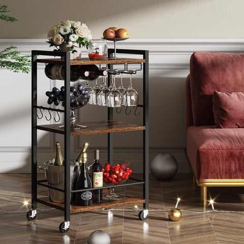 TUTOTAK Bar Cart handle with six hooks for utensils and towels