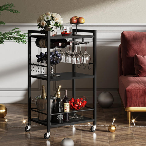 TUTOTAK Bar Cart handle and six S-hooks for hanging utensils and towels.