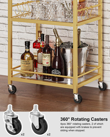 TUTOTAK bar cart handle and hooks simplify utensil hanging.
