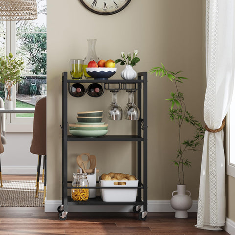 TUTOTAK Bar Cart suits living room, entryway, kitchen for entertaining.