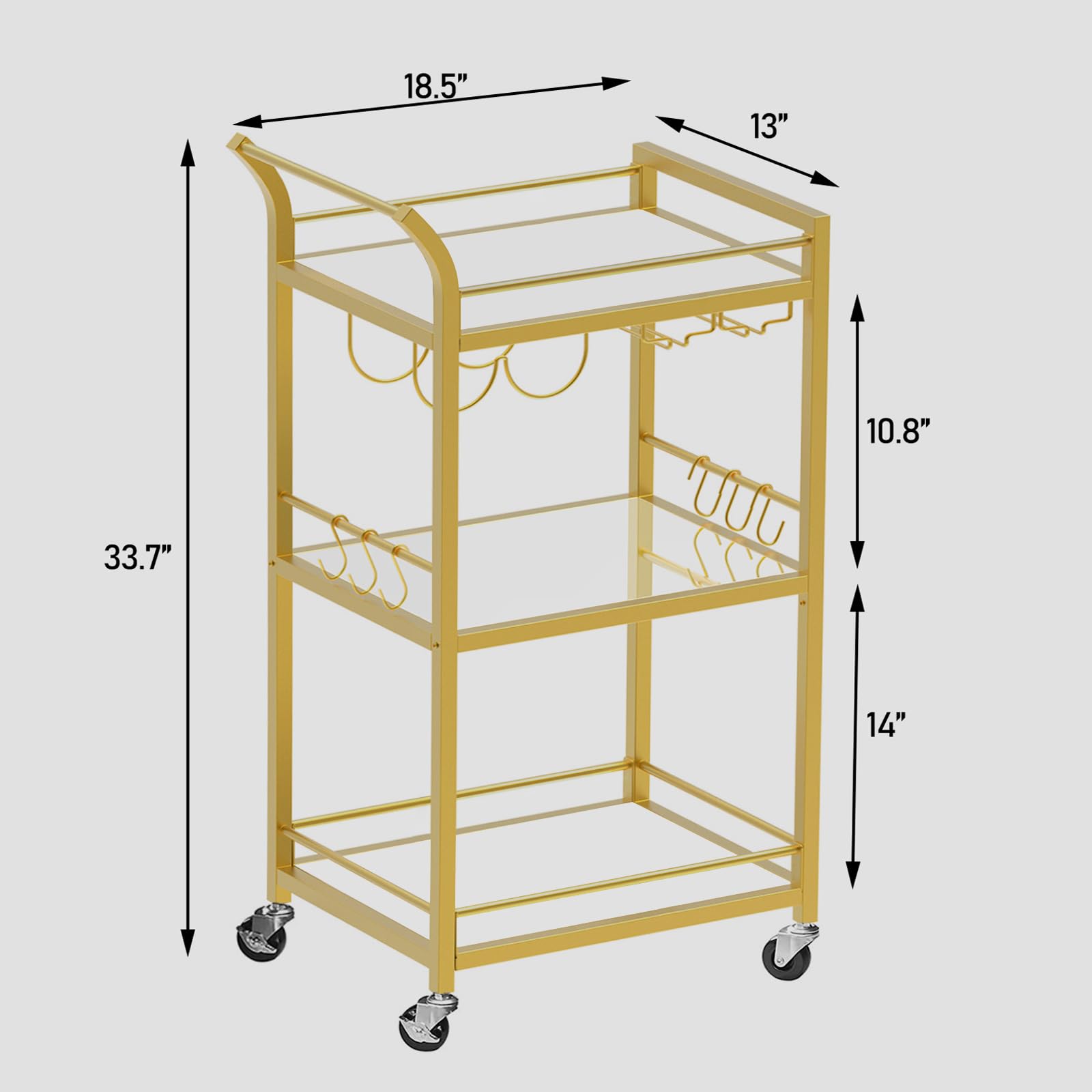 TUTOTAK bar cart protective fence prevents bottles from tipping.