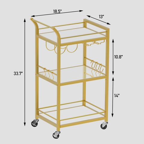 TUTOTAK bar cart protective fence prevents bottles from tipping.