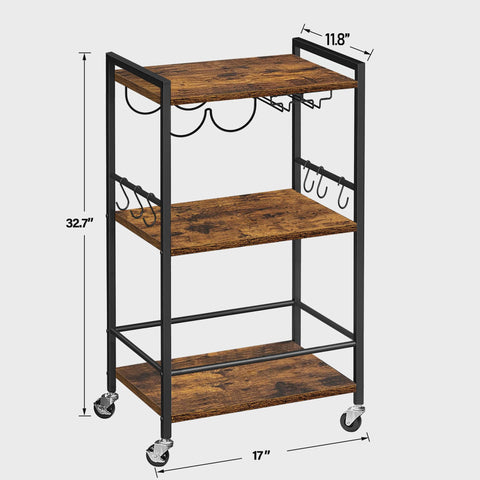 TUTOTAK Bar Cart protective fence keeps items secure on bottom shelf