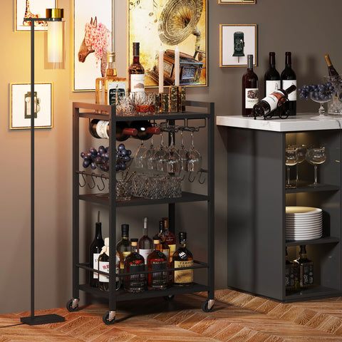 TUTOTAK Bar Cart protective fence keeps bottles secure during movement.