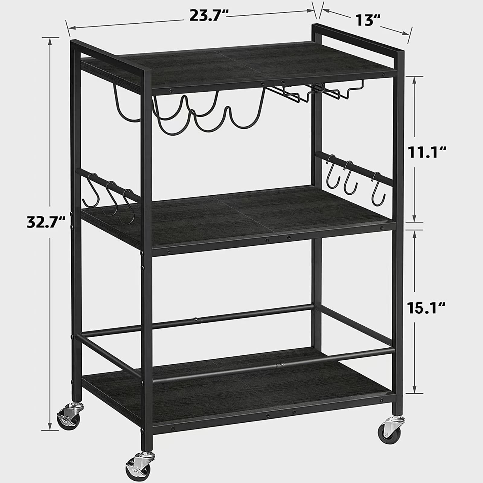 TUTOTAK bar cart six hooks for mugs and towels within reach