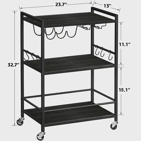 TUTOTAK bar cart six hooks for mugs and towels within reach