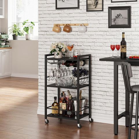 TUTOTAK Bar Cart wine rack and glass holder for organized entertaining.
