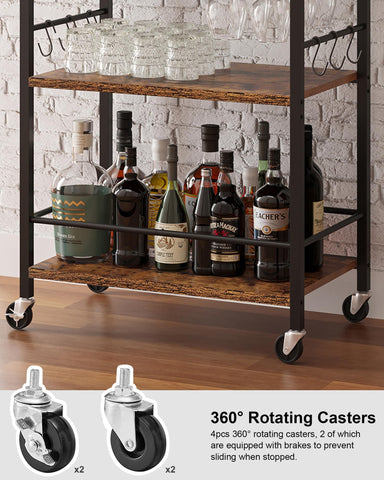 TUTOTAK Bar Cart wine rack keeping bottles accessible during gatherings