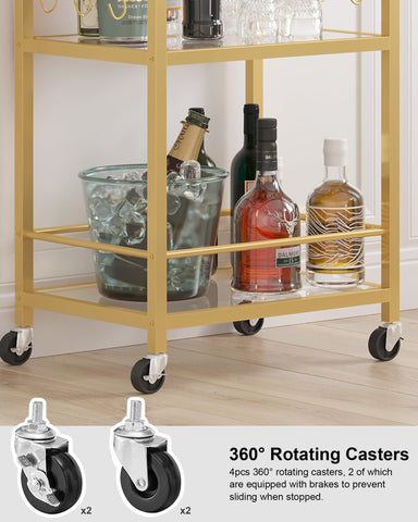 TUTOTAK bar cart first tier wine storage keeps bottles accessible