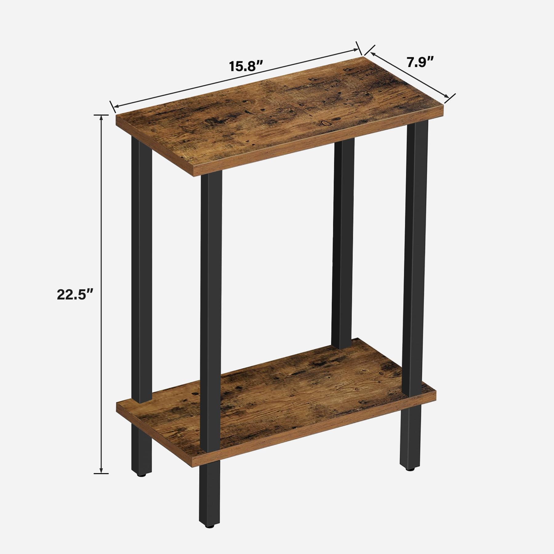 TUTOTAK bed side table with two shelves, bedside convenience